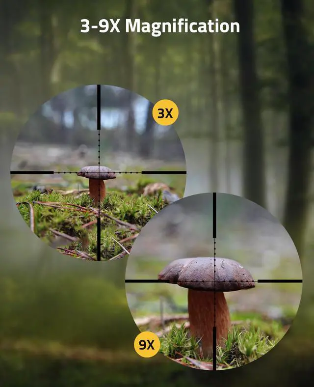 Alt view image 5 of 7 - 3-9x40AO Rifle Scope Optics R4 Reticle Crosshair Scope with Mounts