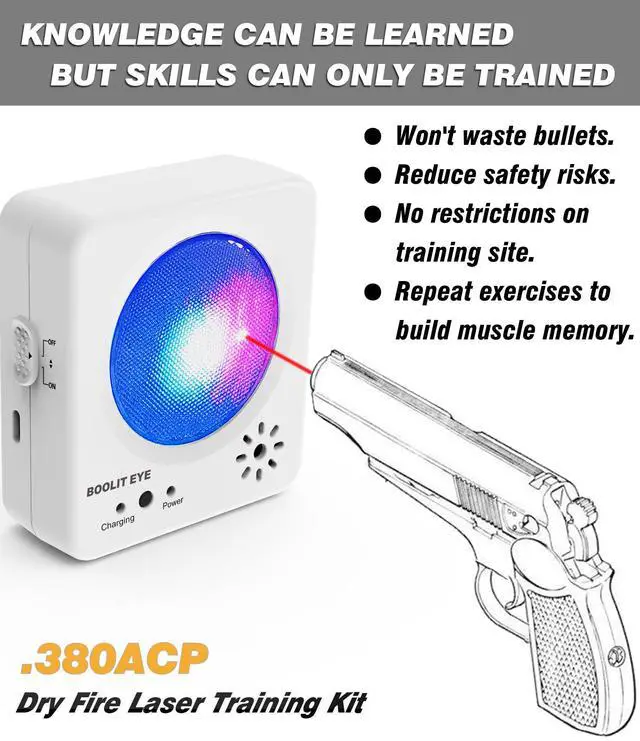 Alt view image 2 of 7 - Dry Fire Training System, Laser Cartridge and Personal Electronic Target kit Safely Practice Steel Plate Sound and Flash Feedback
