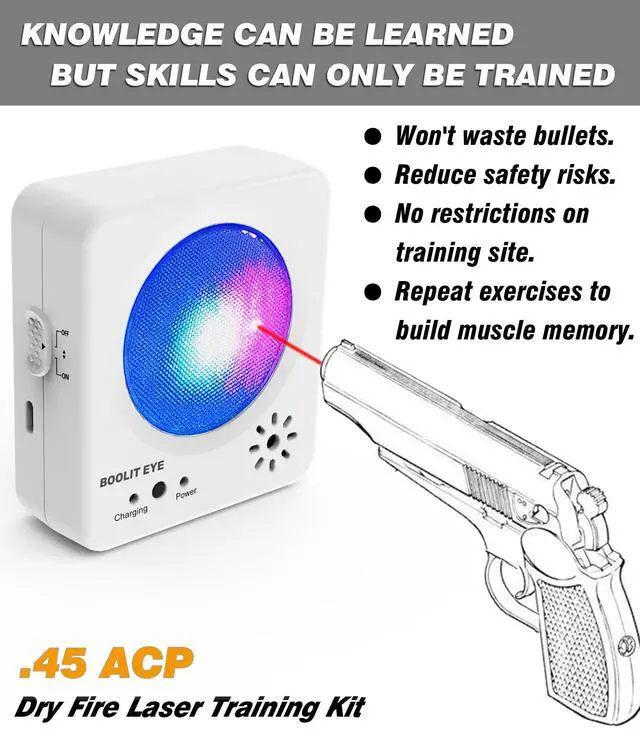 Alt view image 2 of 7 - Dry Fire Training System, Laser Cartridge and Personal Electronic Target kit Safely Practice Steel Plate Sound and Flash Feedback