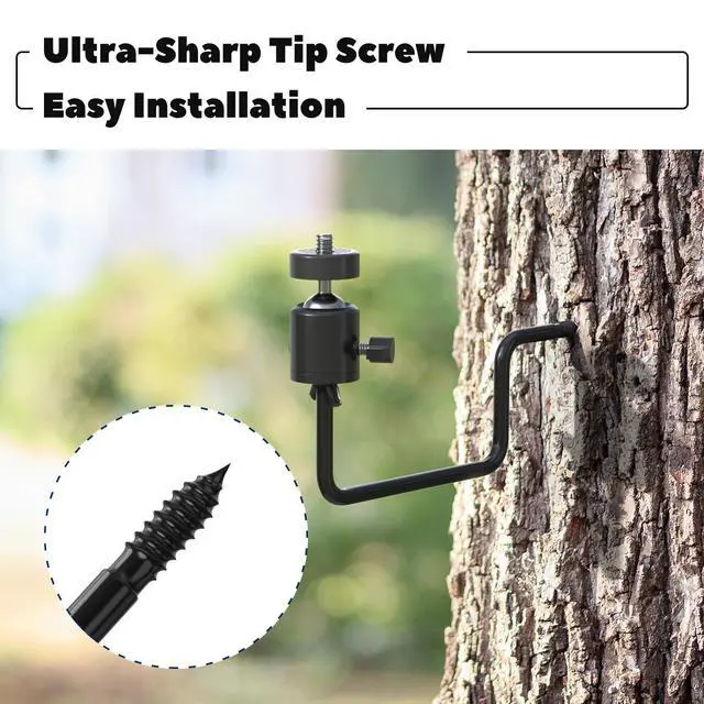 Alt view image 2 of 7 - Trail Camera Tree Mount: 360 Degrees Adjustable Game Camera Mount with 1/4 inch Screw, Easy Installation & Compact Sturdy