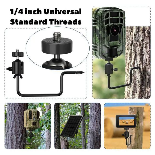 Alt view image 4 of 7 - Trail Camera Tree Mount: 360 Degrees Adjustable Game Camera Mount with 1/4 inch Screw, Easy Installation & Compact Sturdy