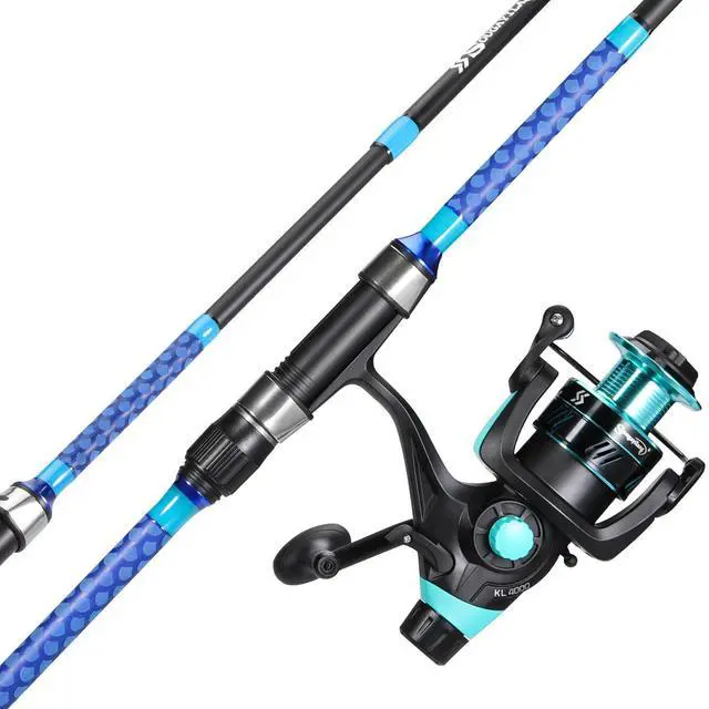 Main image of 3 Piece Baitfeeder Combo Surf Fishing Rod Combo Medium/Heavy Travel Spinning Rod with 4000 Size Reel (9'/10'/11'/12')