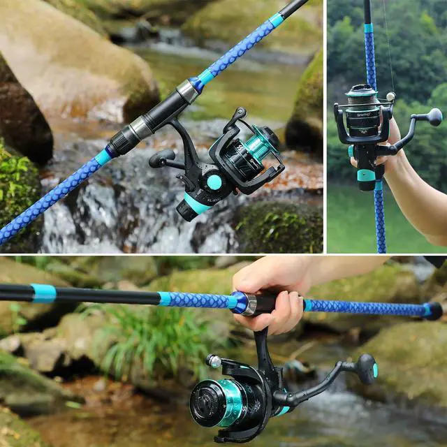 Alt view image 7 of 7 - 3 Piece Baitfeeder Combo Surf Fishing Rod Combo Medium/Heavy Travel Spinning Rod with 4000 Size Reel (9'/10'/11'/12')