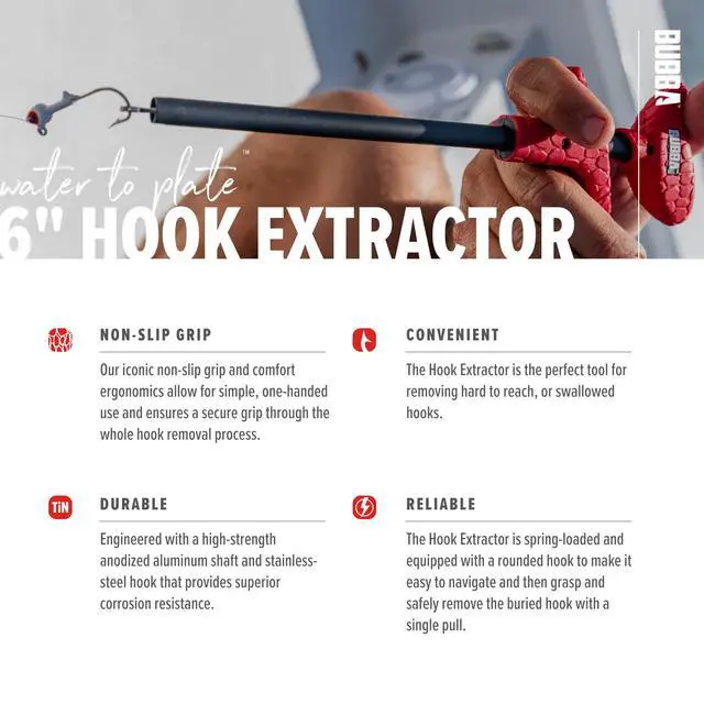 Alt view image 4 of 7 - Hook Extractor with Non-Slip Grip T-Handle with Marine Grade Stainless Steel Hook Extractor for Fishing and Angling