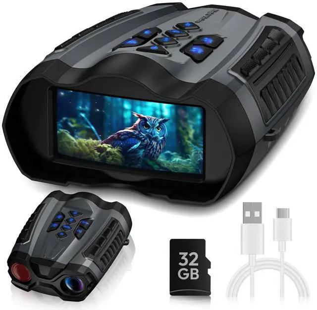 Main image of Night Vision Goggles, 4K Infrared Binoculars with Camera, 9 Gear Night Vision with 5000mAh Battery, 16X Digital Zoom Nightvision with 32GB TF Card, 3.5" HD Binoculars Gift for Mens