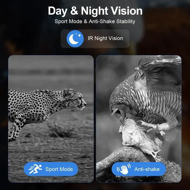 Alt view image 6 of 7 - Night Vision Goggles, 4K Binoculars with Camera, 3.5" HD Display and 32GB TF Card, 9 Gear Night Vision, 16X Digital Zoom, 5000mAh Battery Nightvision