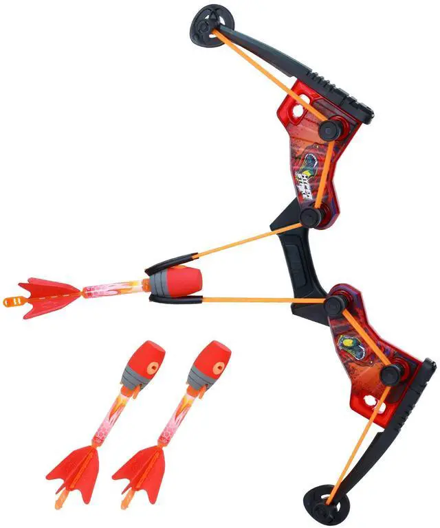 Main image of HyperStrike FireTek Bow Archer Pack, Light Up Bow and Light Up Zonic Whistle Arrows, Shoots Arrows Over 200ft, Outdoor Play with Friends and Family, for Ages 14+ (Red)