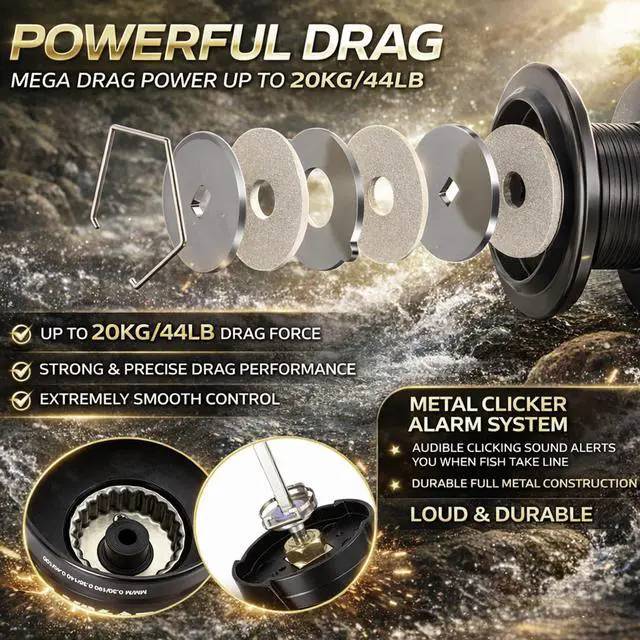 Alt view image 5 of 7 - Fishing Rod Combo, 2-Piece 6-Foot Graphite & Fiberglass Rod with Anti-Reverse Spinning Fishing Reel
