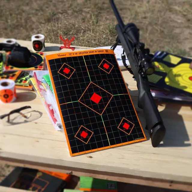 Alt view image 7 of 7 - Sight in Splatter Paper Targets - Splash Effect of Multiple Colors - 12x18 Inch