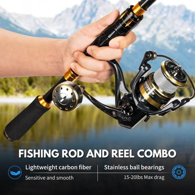 Alt view image 4 of 7 - Telescoping Fishing Rod and Reel Combo with Backpack, Carbon Fiber Travel Fishing Pole Spinning Reel Kit with Fishing Lures, Fishing Tools Kit for Men