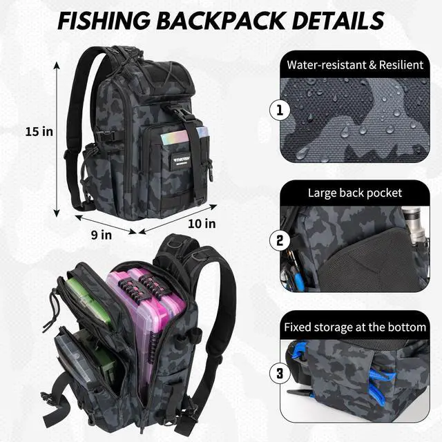 Alt view image 4 of 7 - Telescoping Fishing Rod and Reel Combo with Backpack, Carbon Fiber Travel Fishing Pole Spinning Reel Kit with Fishing Lures, Fishing Tools Kit for Men