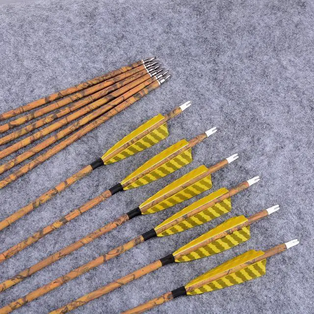 Alt view image 4 of 6 - 30 Archery Carbon Arrows Hunting Arrows with 4 Turkey Feather Removable Tips Targeting Practice Arrows 500 Spine for Compound & Recurve & Traditional Bow 6/12pcs