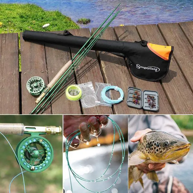 Alt view image 7 of 7 - Saltwater Freshwater Fly Fishing Rod with Reel Combo Kit