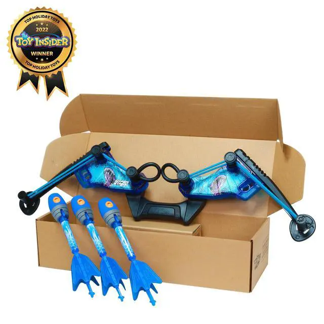 Alt view image 2 of 6 - HyperStrike FireTek Bow Archer Pack, Light Up Bow and Light Up Zonic Whistle Arrows, Shoots Arrows Over 200ft, Outdoor Play with Friends and Family, for Ages 14+ (Blue)