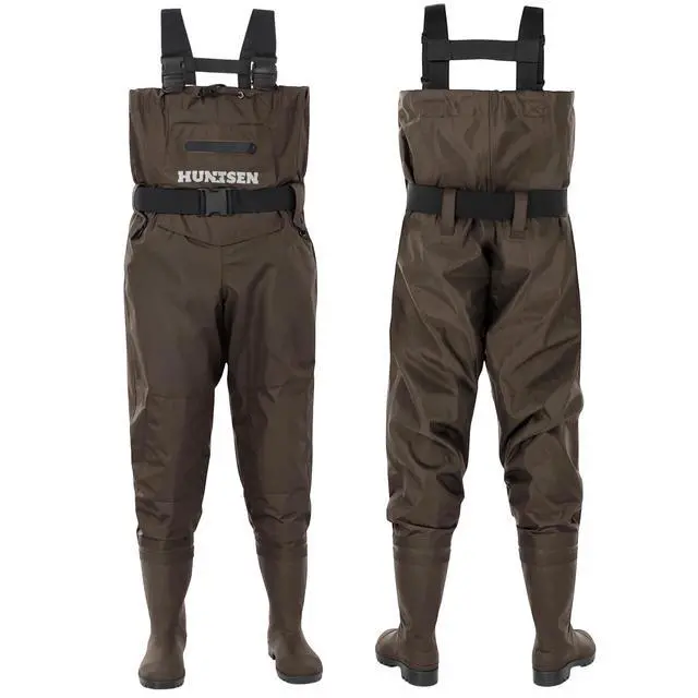 Alt view image 7 of 7 - Fishing Waders for Men Women - 2-Ply Nylon/PVC Waterproof Hunting Chest Waders with Boot Hanger&Phone Case, Size9-13