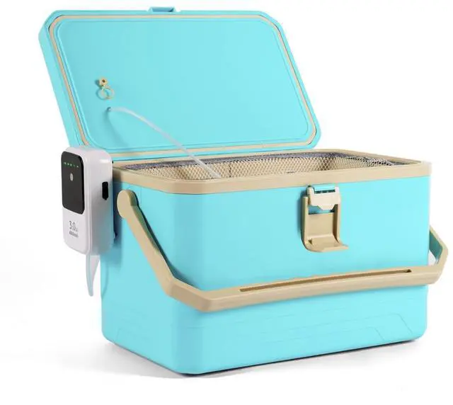 Main image of Fishing Cooler 11QT/15QT Live Bait Cooler with 4000mAh Rechargeable Aerator for Fishing,Bait Bucket for Live Fish Shrimp,Portable Minnow Bucket for Boat Outdoors