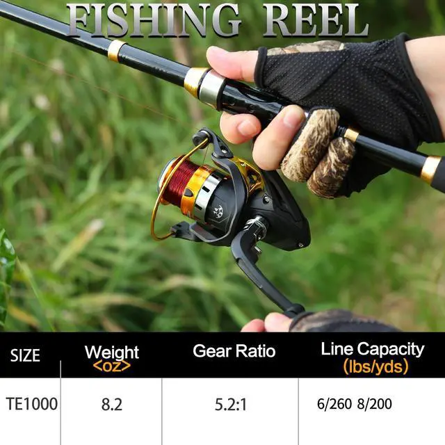 Alt view image 5 of 7 - Yoilrey Fishing Rod and Reel Combo 5.9ft Telescopic Fishing Pole Starter Kit with Spinning Reel, Fishing Line, Lure Box & Tackle Bag for Travel