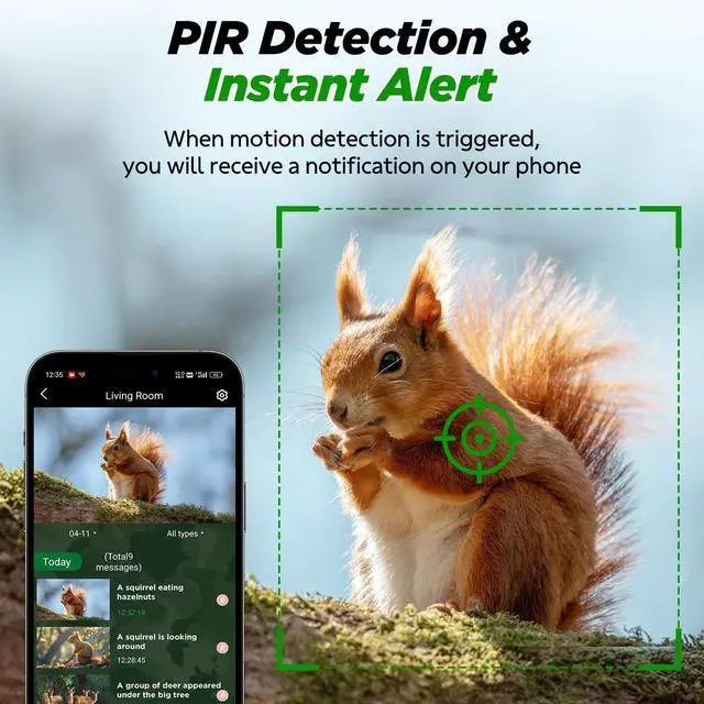 Alt view image 5 of 6 - Trail Camera, 4G LTE Cellular Game Cameras with 360° Live Streaming, 2.5K Wildlife Hunting Camera Solar Powered, Security Camera Built-in SIM Card, Night Vision, Motion Activated, Waterproof