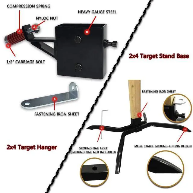 Alt view image 2 of 7 - Target Stand System - AR500 Steel Target with 2x4 Mount Kit