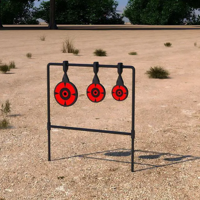Alt view image 6 of 6 - 3/8'' Thick Metal High Caliber Spinner Target, Heavy Metal Spinner Auto Reset Steel Target for Centerfire Handguns Up to.44 Magnum Outdoor Target Shooting Range