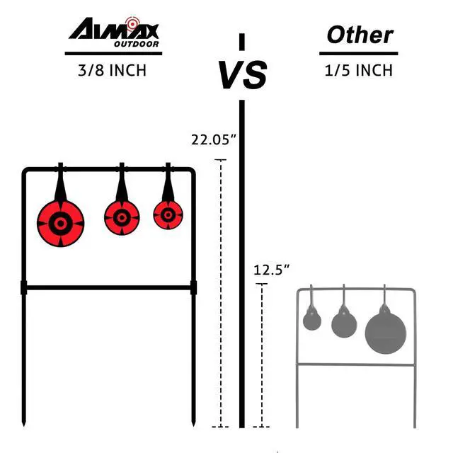 Alt view image 2 of 6 - 3/8'' Thick Metal High Caliber Spinner Target, Heavy Metal Spinner Auto Reset Steel Target for Centerfire Handguns Up to.44 Magnum Outdoor Target Shooting Range