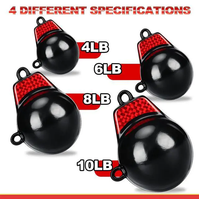 Alt view image 5 of 6 - Coated Downrigger Ball Weight with Keel Downrigger Weights Vinyl-Coated Trolling Weight for Boats Round Marine Accessories Black