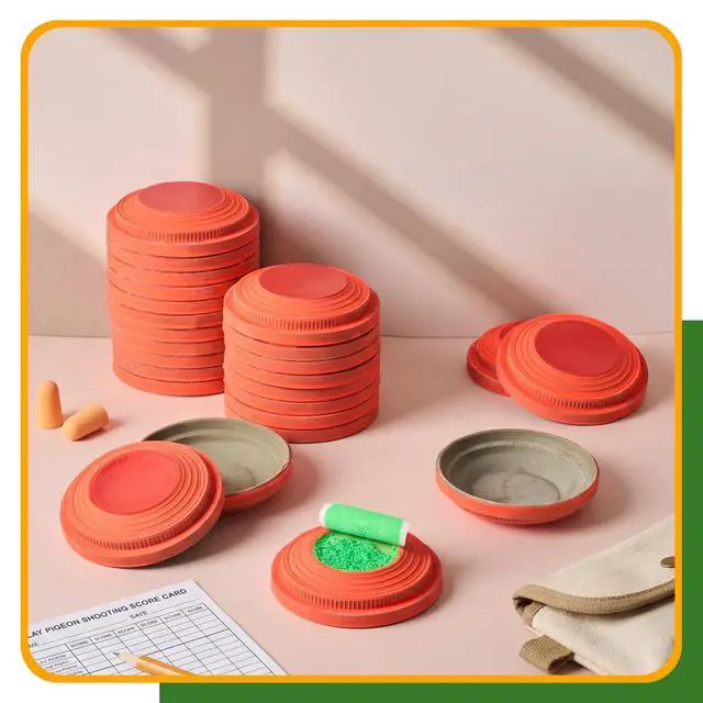Alt view image 6 of 6 - Biodegradable Clay Pigeons, 25/50/100/150/200 Pack Standard 110mm Clay Targets Refill, Skeet Targets Disks High-Visibility Target for Skeet & Trap Shooting