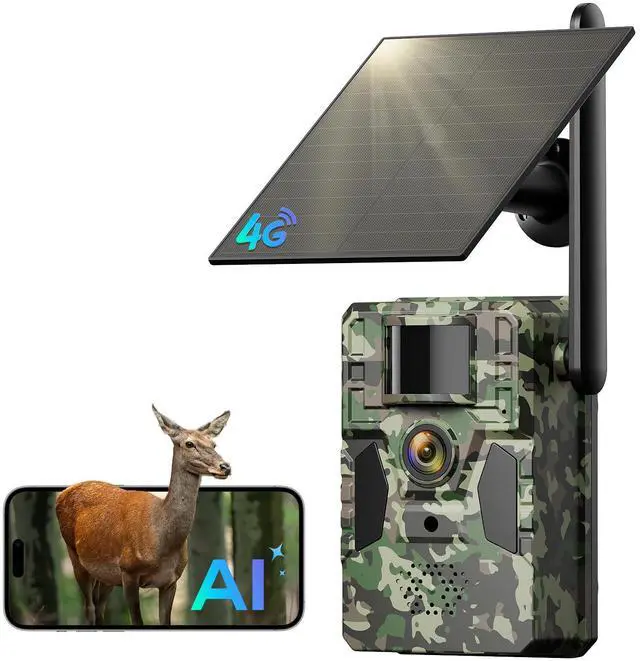 Main image of 4G LTE Cellular Trail Camera, Unlimited Data Plan AI Animal Detection with 2K Live Video Game Camera, No WiFi Needed, IP66 Water-Resistant Trail cam Night Vision & Motion-Activated