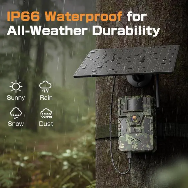 Alt view image 7 of 7 - 4G LTE Cellular Trail Camera, Unlimited Data Plan AI Animal Detection with 2K Live Video Game Camera, No WiFi Needed, IP66 Water-Resistant Trail cam Night Vision & Motion-Activated
