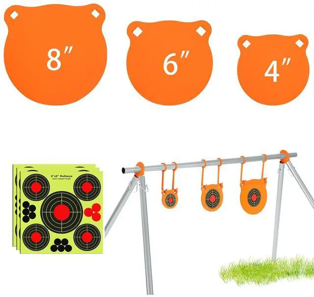 Main image of AR500 Steel Target Combo Set, 3/8" Gong Target Hanging Kit, Outdoor Hanging Gong Targets with 10 Pcs Paper Targets, Complete AR500 Steel Kit Fit for 1 Inch OD EMT Conduit (Without Metal Tube)
