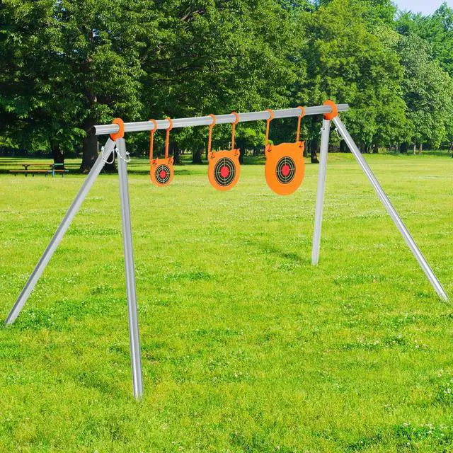 Alt view image 3 of 7 - AR500 Steel Target Combo Set, 3/8" Gong Target Hanging Kit, Outdoor Hanging Gong Targets with 10 Pcs Paper Targets, Complete AR500 Steel Kit Fit for 1 Inch OD EMT Conduit (Without Metal Tube)