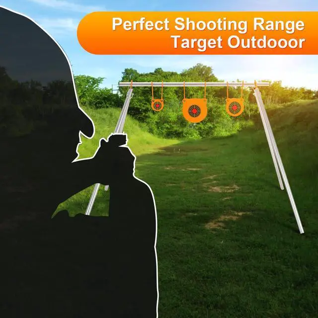 Alt view image 6 of 7 - AR500 Steel Target Combo Set, 3/8" Gong Target Hanging Kit, Outdoor Hanging Gong Targets with 10 Pcs Paper Targets, Complete AR500 Steel Kit Fit for 1 Inch OD EMT Conduit (Without Metal Tube)