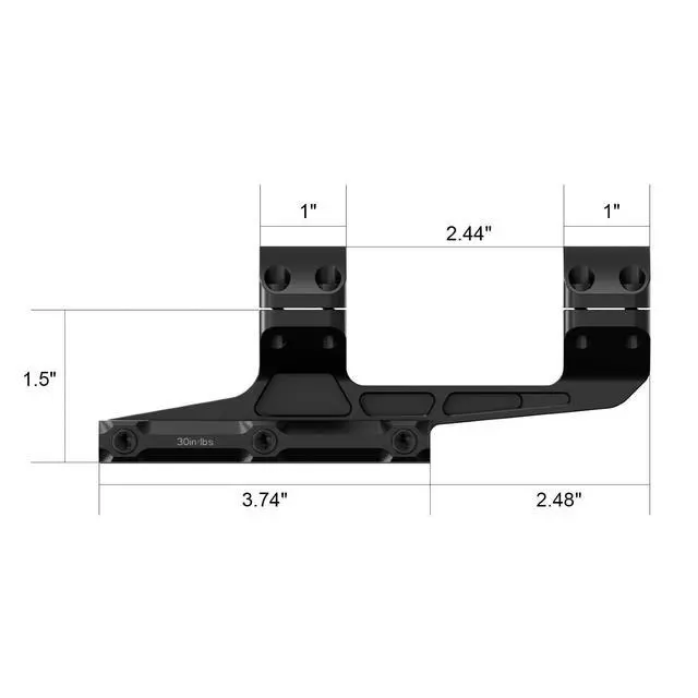 Alt view image 6 of 7 - Rigid Precision Scope Mount, 0 MOA Cantilever Riflescope Mount for 30mm & 34mm Tube Scopes, CNC Machined Aluminum One-Piece Picatinny Mount