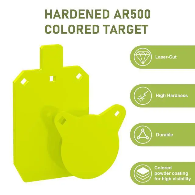 Alt view image 6 of 7 - AR500 Steel Targets for Shooting, 1/2'' Thick Silhouette Gong Combo Metal Targets for Shooting Laser Cut Steel