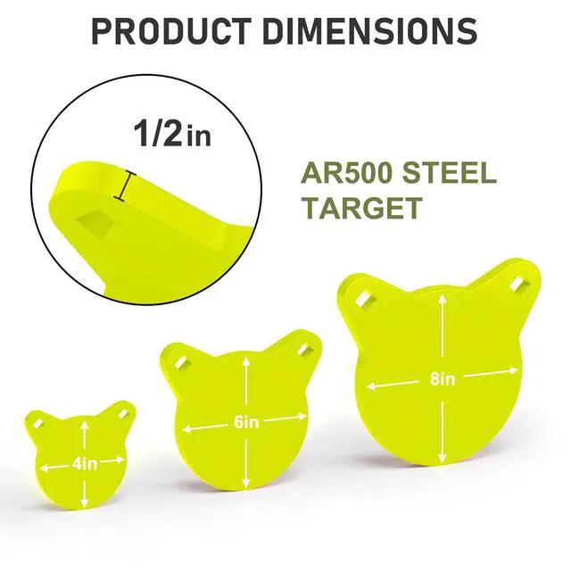 Alt view image 2 of 7 - AR500 Steel Targets for Shooting, 1/2'' Thick Silhouette Gong Combo Metal Targets for Shooting Laser Cut Steel