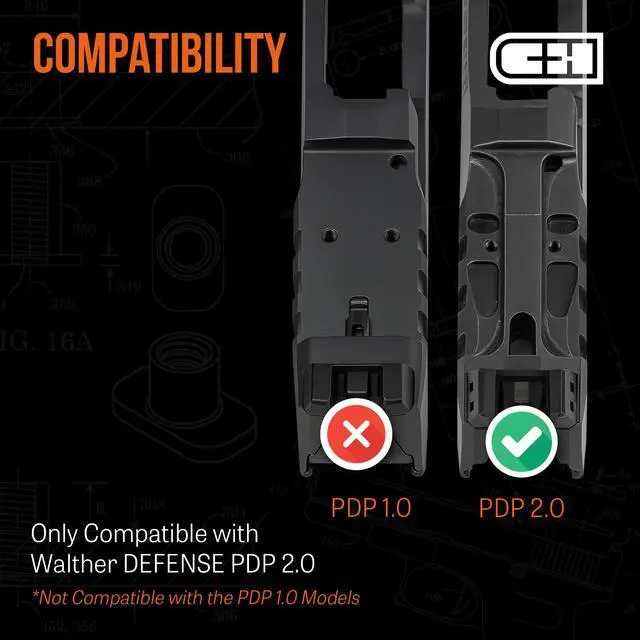 Alt view image 2 of 7 - Red Dot Mounting Plate Compatible with Walther PDP 1.0/2.0 | Compatible with Trijicon RMR/SRO | Holosun 407C/507C/507Comp/508T | Made in The USA