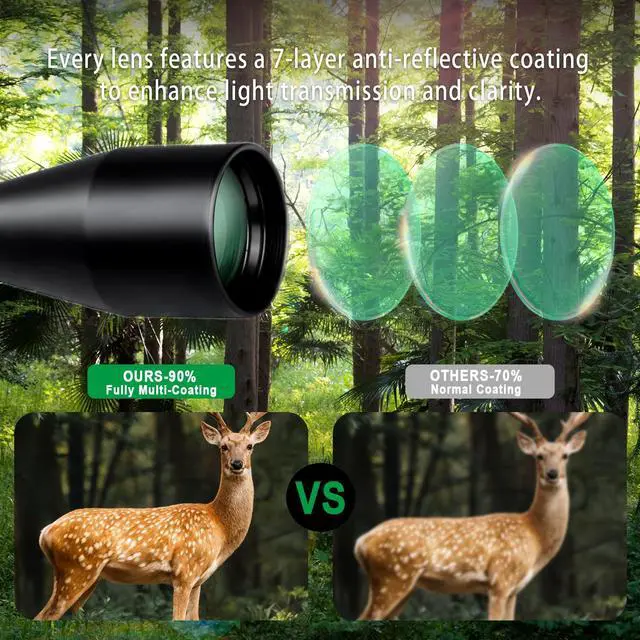 Alt view image 4 of 7 - Rifle Scope for Hunting and Shooting, 3-9x40/3-9x50/4-12x44/1-4x24 Standard Crosshair/Fiber Illuminated Reticle, SFP Riflescope Durable, Dust-Proof, Shockproof,Waterproof, Fogproof
