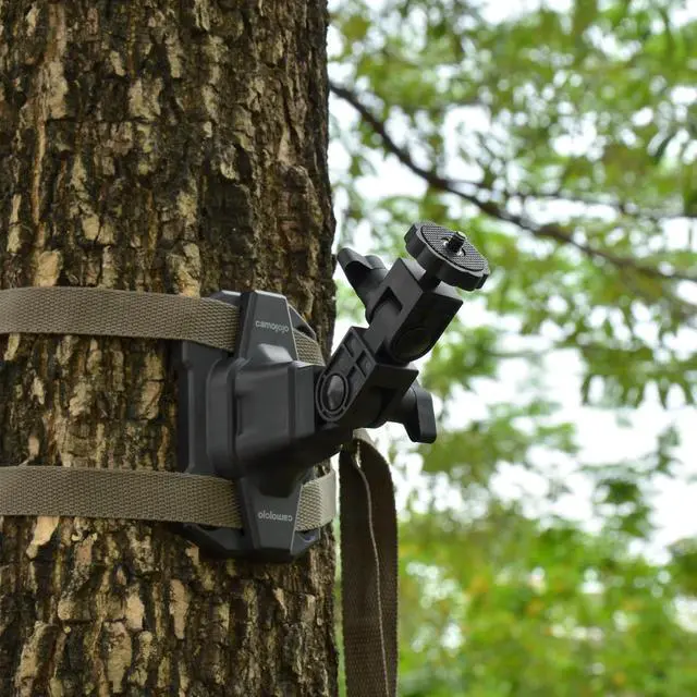 Alt view image 5 of 6 - Trail Cameras Mounting Bracket with 1/4" -20 Threaded Insert 360°Rotating Adjustable Holder for Outdoor Hunting Gear Accessory, Game Camera Holder Monitor Stand Hunting Camera Kit (2 Pack)