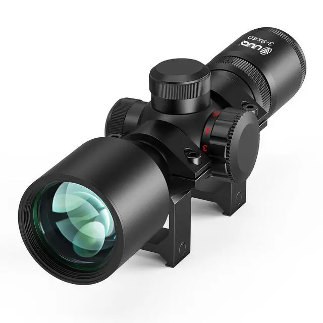 Main image of 3-9x40 Compact Rifle Scope Red/Green Illuminated Reticle, Parallax Correction & Fast Focus | Lightweight & Water-Resistant | Fits 11/20mm Rails