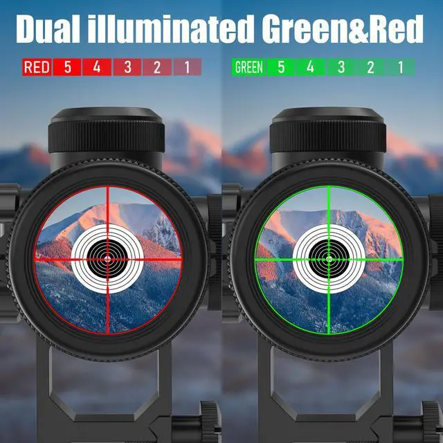 Alt view image 4 of 6 - 3-9x40 Compact Rifle Scope Red/Green Illuminated Reticle, Parallax Correction & Fast Focus | Lightweight & Water-Resistant | Fits 11/20mm Rails