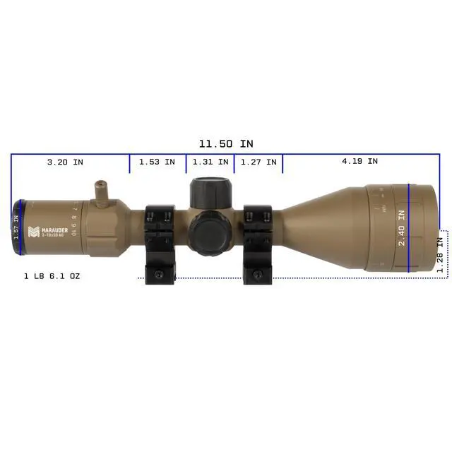 Alt view image 2 of 7 - Marauder 2-10x50 MPVO Rifle Scope with AO Adjustable Objective