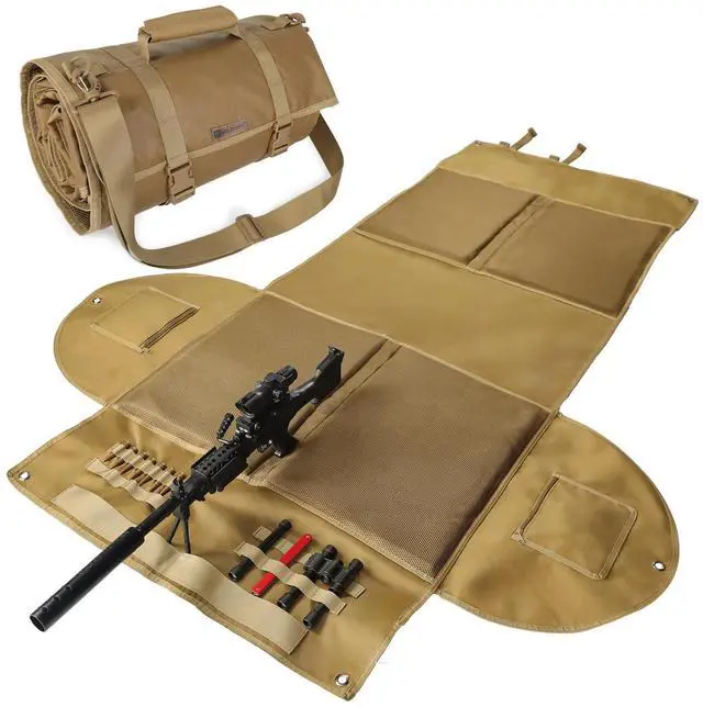 Main image of Shooting Mat, Tactical Prone Padded Shooting Mats, with 2 Pockets & Molle Webbings & Bipod Holder, Extra Large Non-Slip Waterproof Foldable Pad Blanket for Long Range Rifle Shooting Hunting