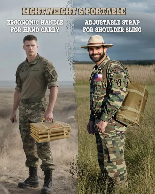 Alt view image 5 of 5 - Shooting Mat, Tactical Prone Padded Shooting Mats, with 2 Pockets & Molle Webbings & Bipod Holder, Extra Large Non-Slip Waterproof Foldable Pad Blanket for Long Range Rifle Shooting Hunting