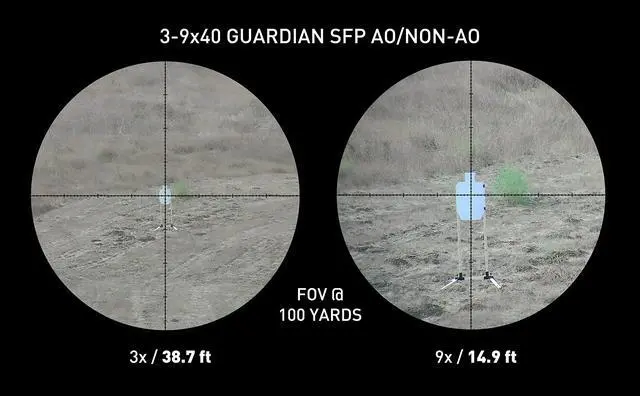 Alt view image 3 of 7 - Guardian 3-9x Rifle Scope with Illuminated MOA Reticle
