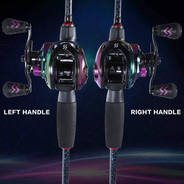 Alt view image 5 of 7 - Baitcasting Reels - Colorful Fishing Reel, 8.0:1/7.3:1 Gear Ratios, 9+1 BB, Magnetic Braking System