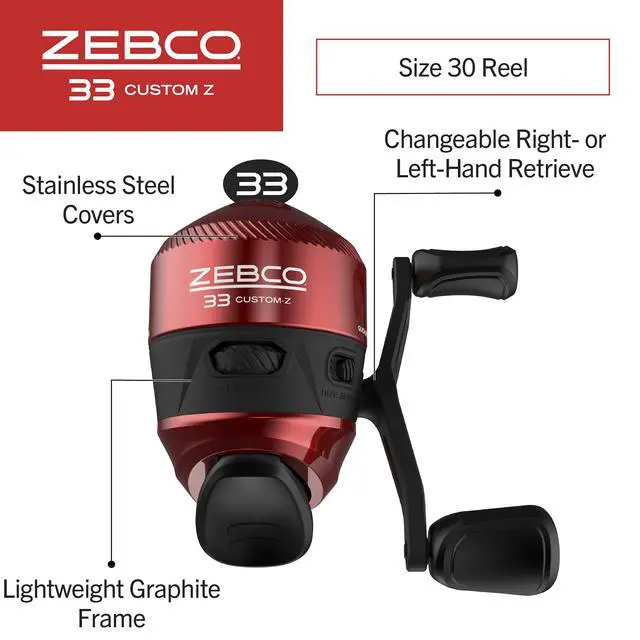 Alt view image 3 of 7 - 33 Custom-Z Spincast Reel and 2-Piece Fishing Rod Combo, 6-Foot Fiberglass Rod with Split-Grip EVA Handle, Quickset Anti-Reverse Fishing Reel with Bite Alert
