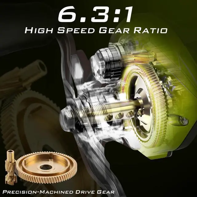 Alt view image 3 of 7 - Baitcaster Combo IM7 Graphite M/MH 2-Piece Travel Rod, 6.3:1 High-Speed Reel,18LB Drag for Bass, Catfish, Trout, Panfish