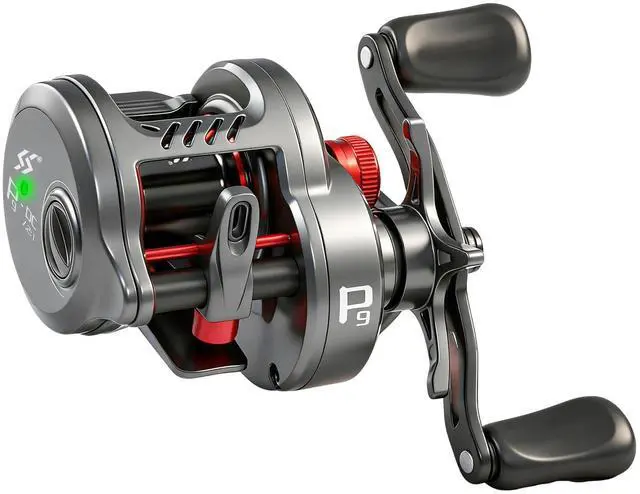 Main image of Round Baitcasting Reel, Digital Control Braking with Real-Time Acoustic Feedback, 7.2:1 Gear Ratio DC Reel for Bass, Catfish and Salmon, Ideal Fishing Reels for Beginners