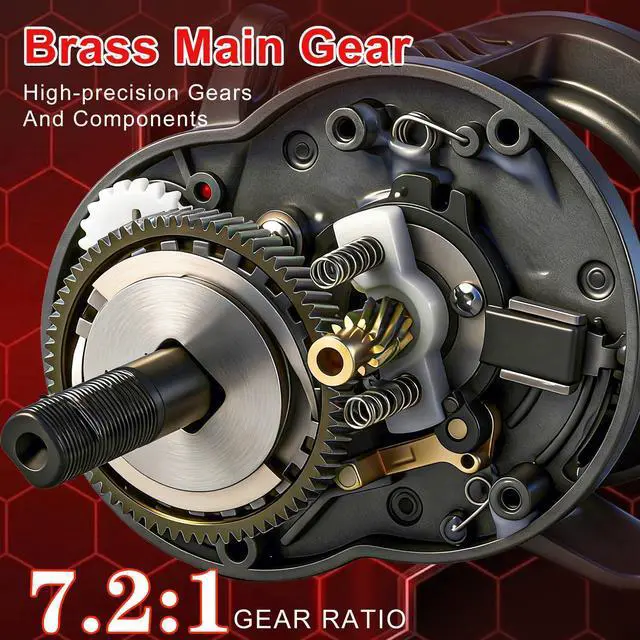 Alt view image 6 of 7 - Round Baitcasting Reel, Digital Control Braking with Real-Time Acoustic Feedback, 7.2:1 Gear Ratio DC Reel for Bass, Catfish and Salmon, Ideal Fishing Reels for Beginners