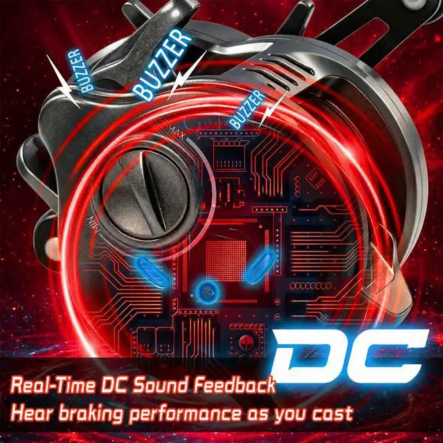 Alt view image 7 of 7 - Round Baitcasting Reel, Digital Control Braking with Real-Time Acoustic Feedback, 7.2:1 Gear Ratio DC Reel for Bass, Catfish and Salmon, Ideal Fishing Reels for Beginners